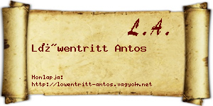 Löwentritt Antos névjegykártya